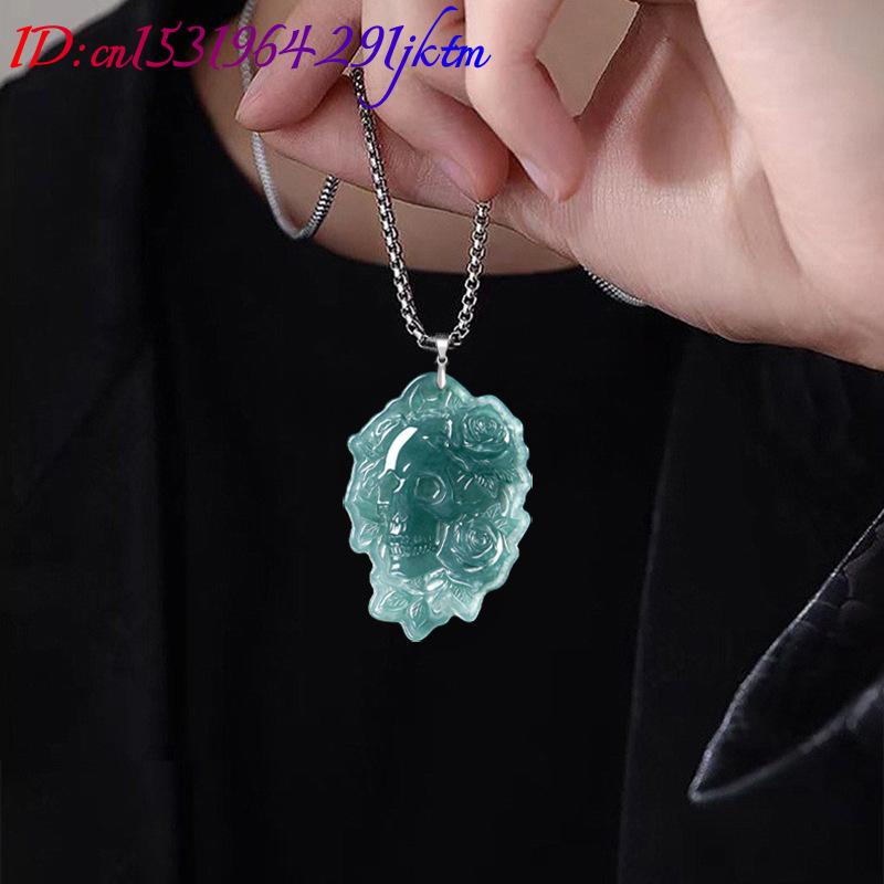จี้สร้อยคอรูปหัวกะโหลกหยกพม่าแ - Women Fashion Designers บทวิจารณ์และราคา