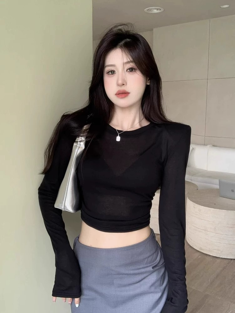 เสื้อยืดแขนยาว Y2K เซ็กซี่ แต่ - Crop Top Women บทวิจารณ์และราคา